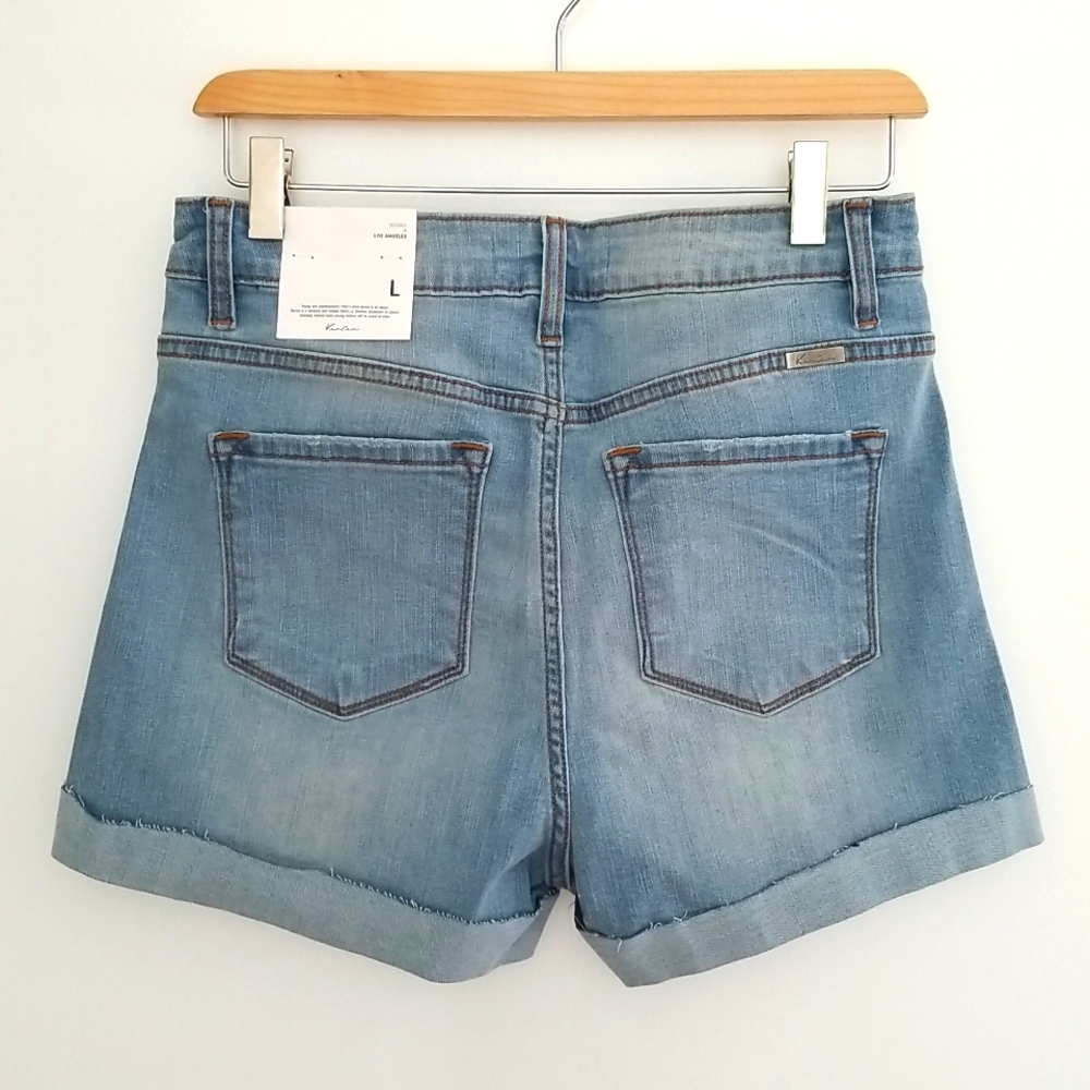 New Vici Charlotte High Rise Cuffed Denim Shorts - Picture 4 of 10